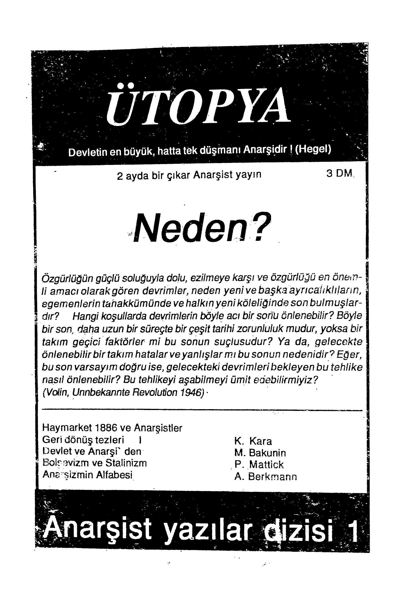 Ütopya - Anarşist Broşür Dizisi