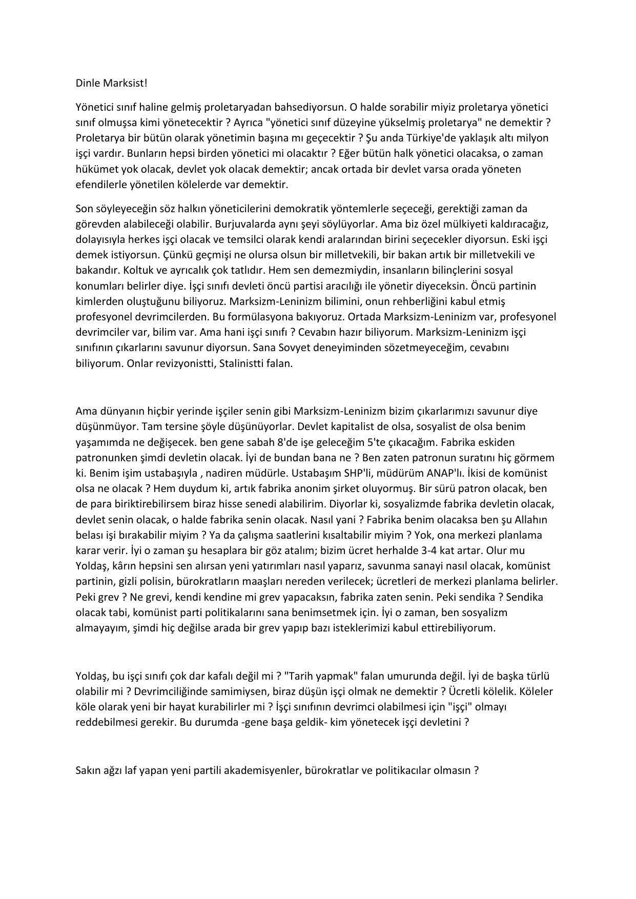 Dinle Marksist! - Apolitika Dergisi