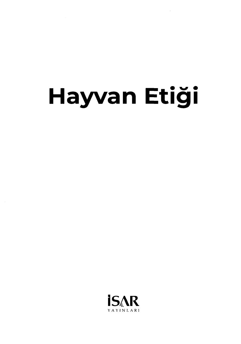Hayvan Etiği - Muhtelif Yazarlar