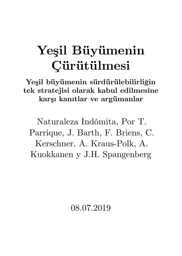 Yeşil Büyümenin Çürütülmesi - Muhtelif Yazarlar