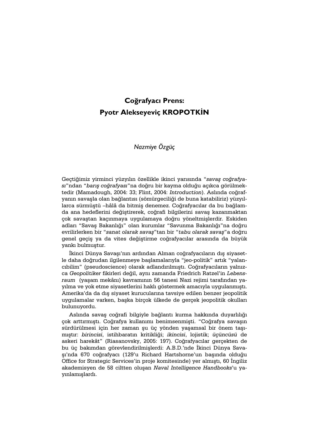 Coğrafyacı Prens Pyotr Alekseyevic Kropotkin - Nazmiye Özgüç