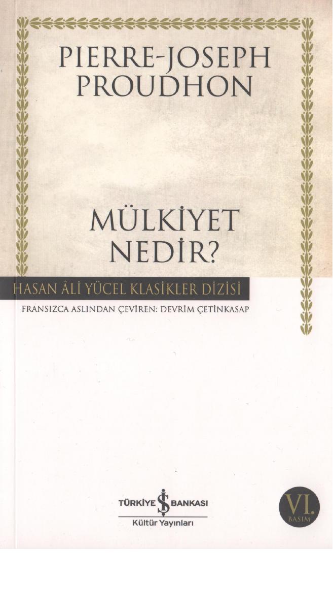 Mülkiyet Nedir? - Pierre-Joseph Proudhon
